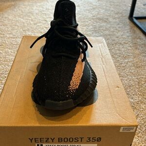 Yeezy Adidas Black and Tan Sneakers with Knit Upper and High-Top Design